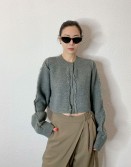 Grey Raw Edge Crop Cardigan #241212